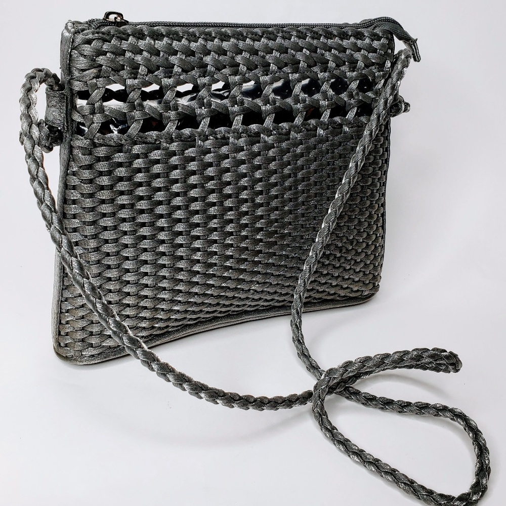 Tianni Woven Crossbody Purse Metallic Gray